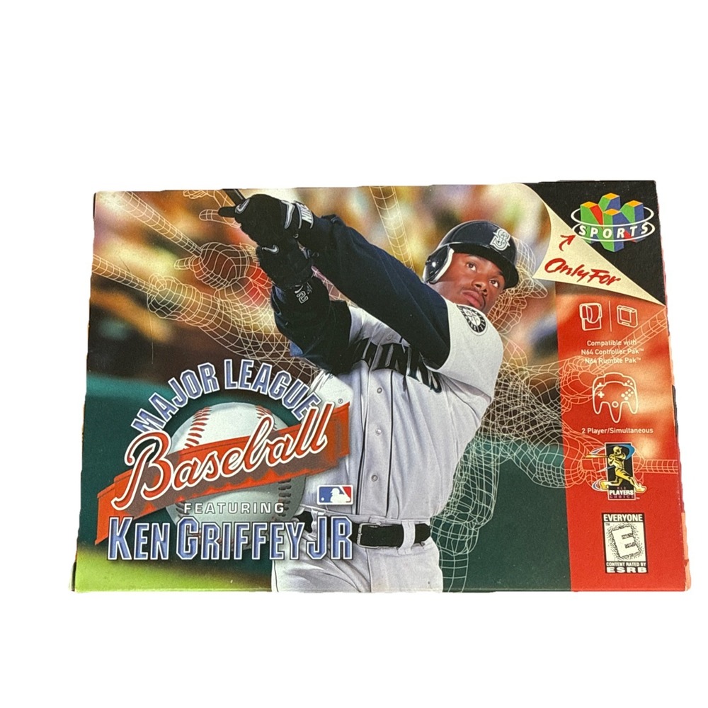 VTG N64 Ken Griffey Jr Baseball Nintendo 64 Box Manual Insert Japan made MLB